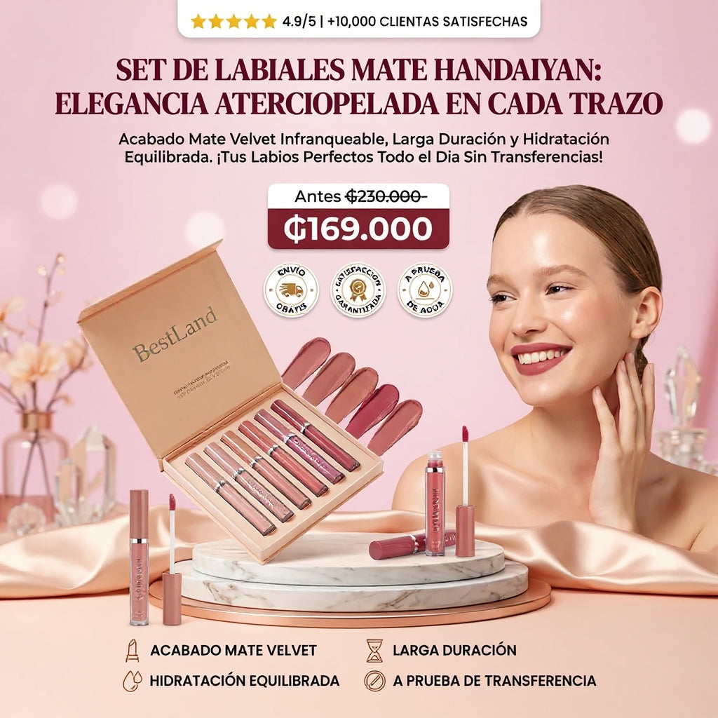 Set de Labiales Mate HANAIYAN – Color Intenso que Dura Todo el Día 💄✨
