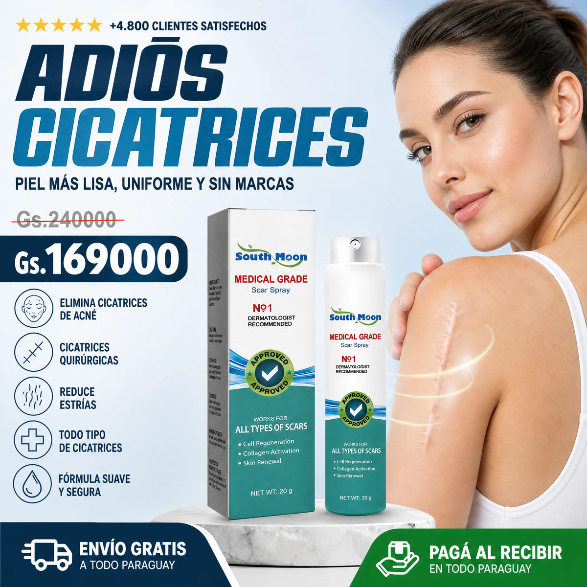 Spray para eliminar cicatrices South Moon