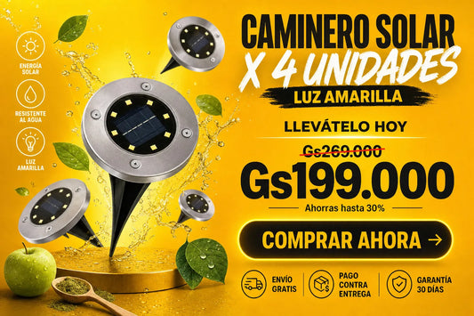 Caminero Solar x 4 unidades Luz Amarilla