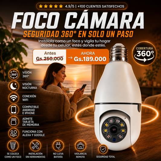 CÁMARA DE VIGILANCIA INTELIGENTE CON BOMBILLO
