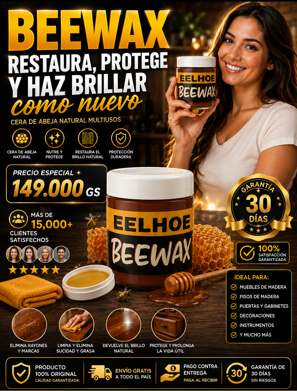 CERA PARA MADERA BEE WAX 100G.