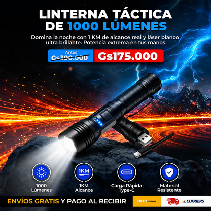 LINTERNA POTENTE RECARGABLE CON ZOOM