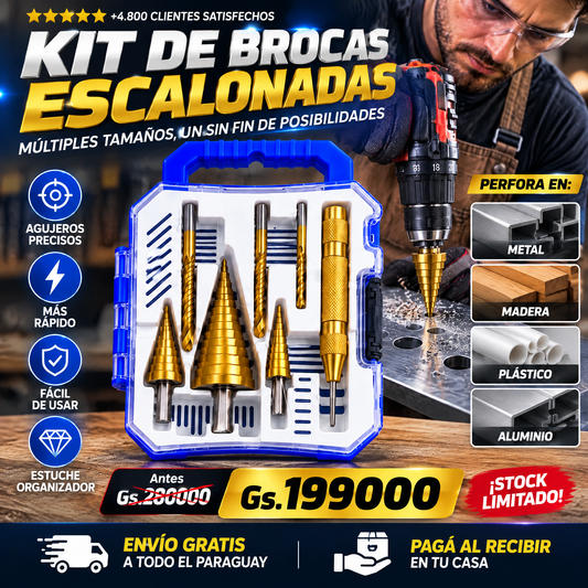 BROCAS ESCALONADAS SET DE6|| DRILL BITS®