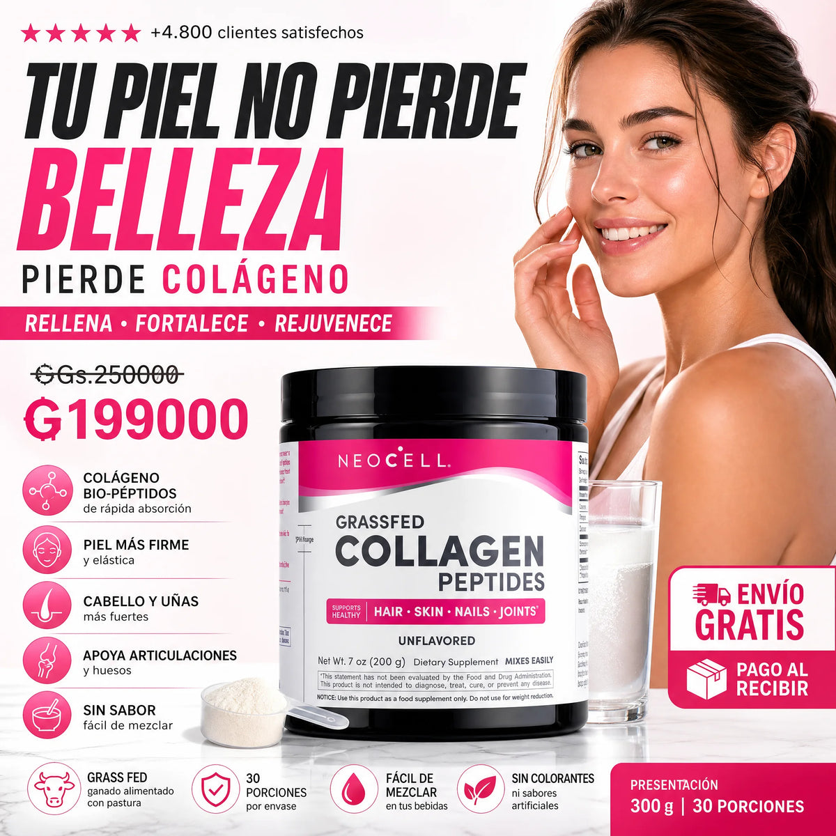 NEOCELL Collagen Bio Peptidos 30 servicios