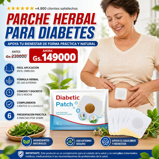 Parche herbal para diabetes