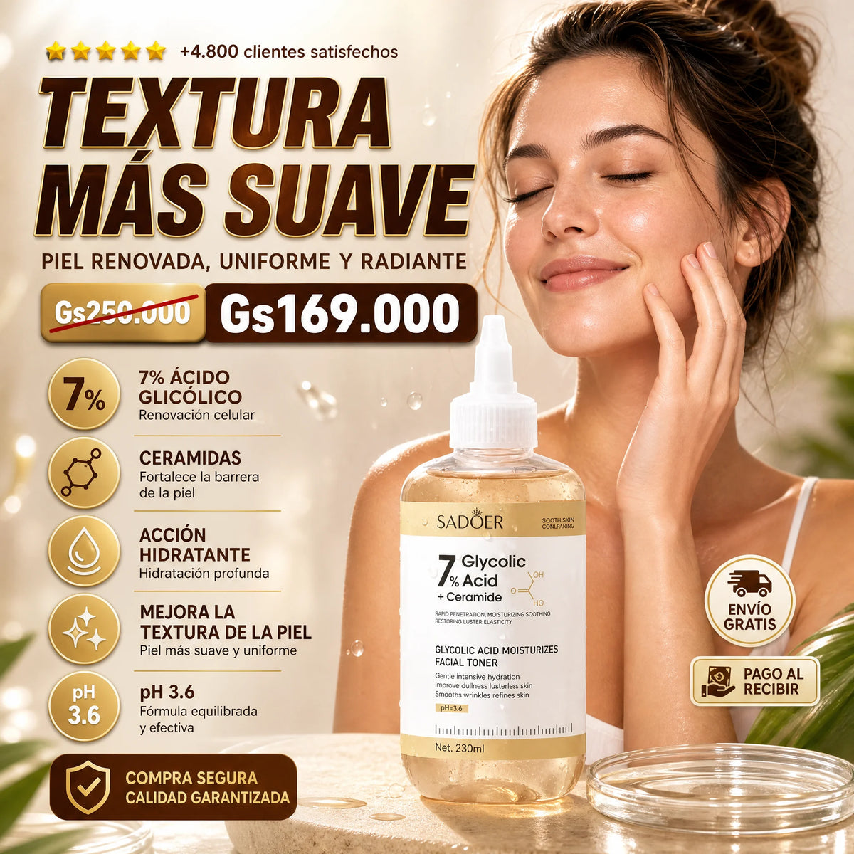 Tónico Facial Ácido Glicólico 7% + Ceram
