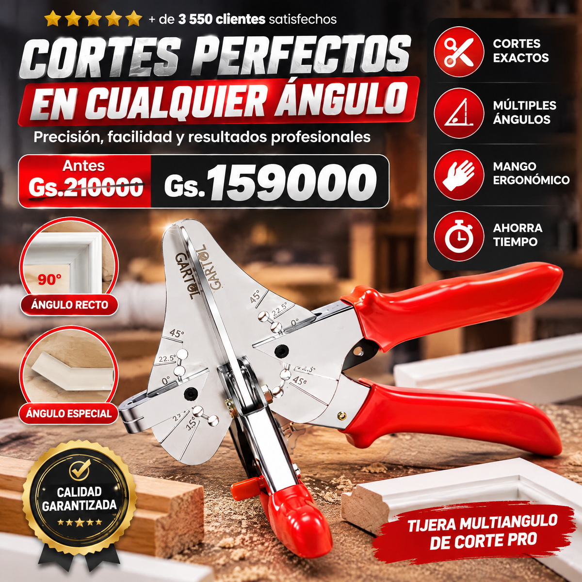Tijera Multiángulo de Corte Pro